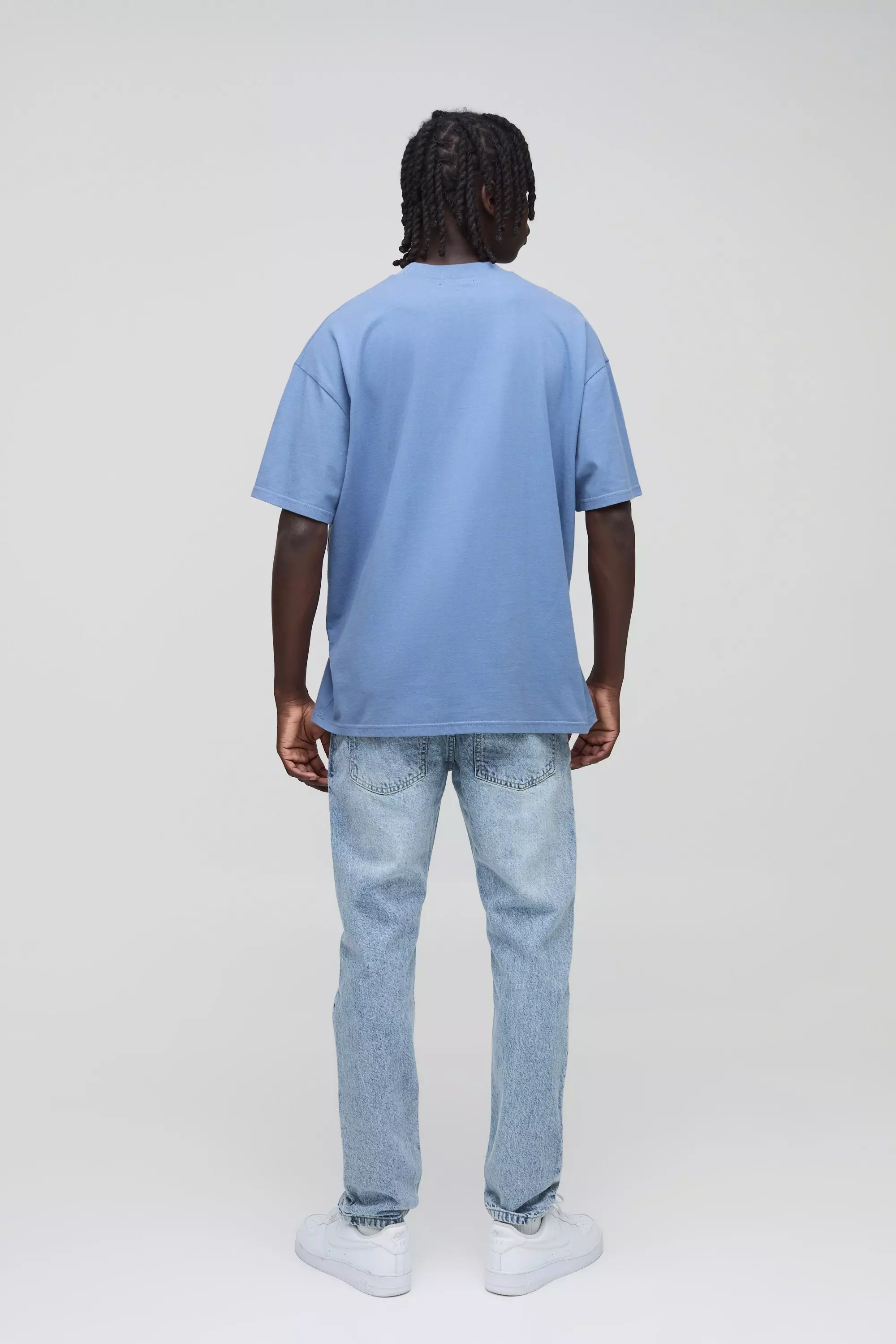 boohoo SLIM RIGID デニム ジーンズ LIGHT BLUE Jeans | Slim Rigid Flare Jean In Light Blue | boohooMAN